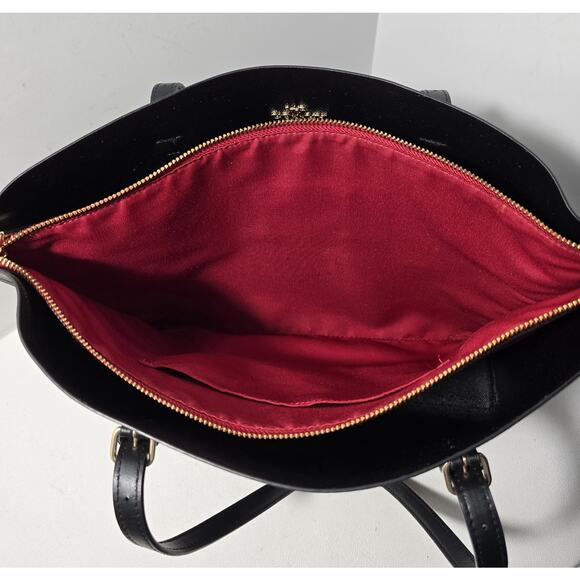 COACH Signature Dark Brown Black Mollie Tote Bag 1665 Pre-Owned - Picture 15 of 16